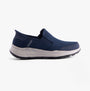 Skechers 232926/NVY EQUALIZER 5.0 - DRAYZE Mens Trainers Navy side view featuring slip-on design and breathable mesh.
