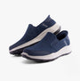 Skechers 232926/NVY EQUALIZER 5.0 - DRAYZE Mens Trainers Navy side view with slip-on design and breathable mesh upper.