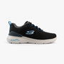 Skechers 232971/BKBL SKECH-AIR DYNAMIGHT 2.0 - DUR Mens Trainers Black/Blue side view with a relaxed fit and lace-up design.