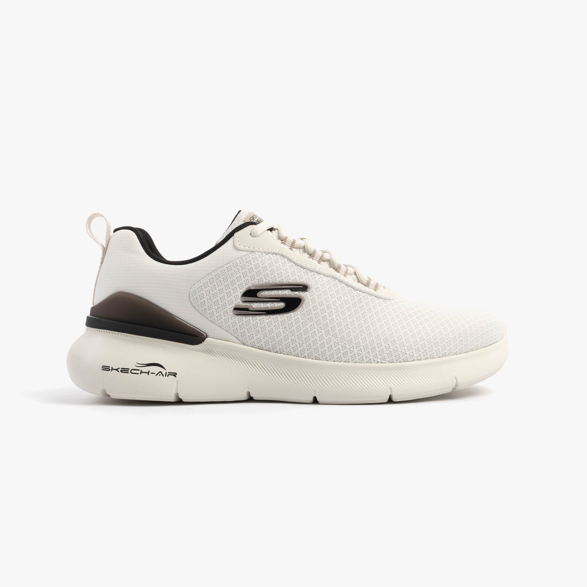 Skechers 232971/NTBK SKECH-AIR DYNAMIGHT 2.0 - DUR Mens Trainers Natural/Black side view.