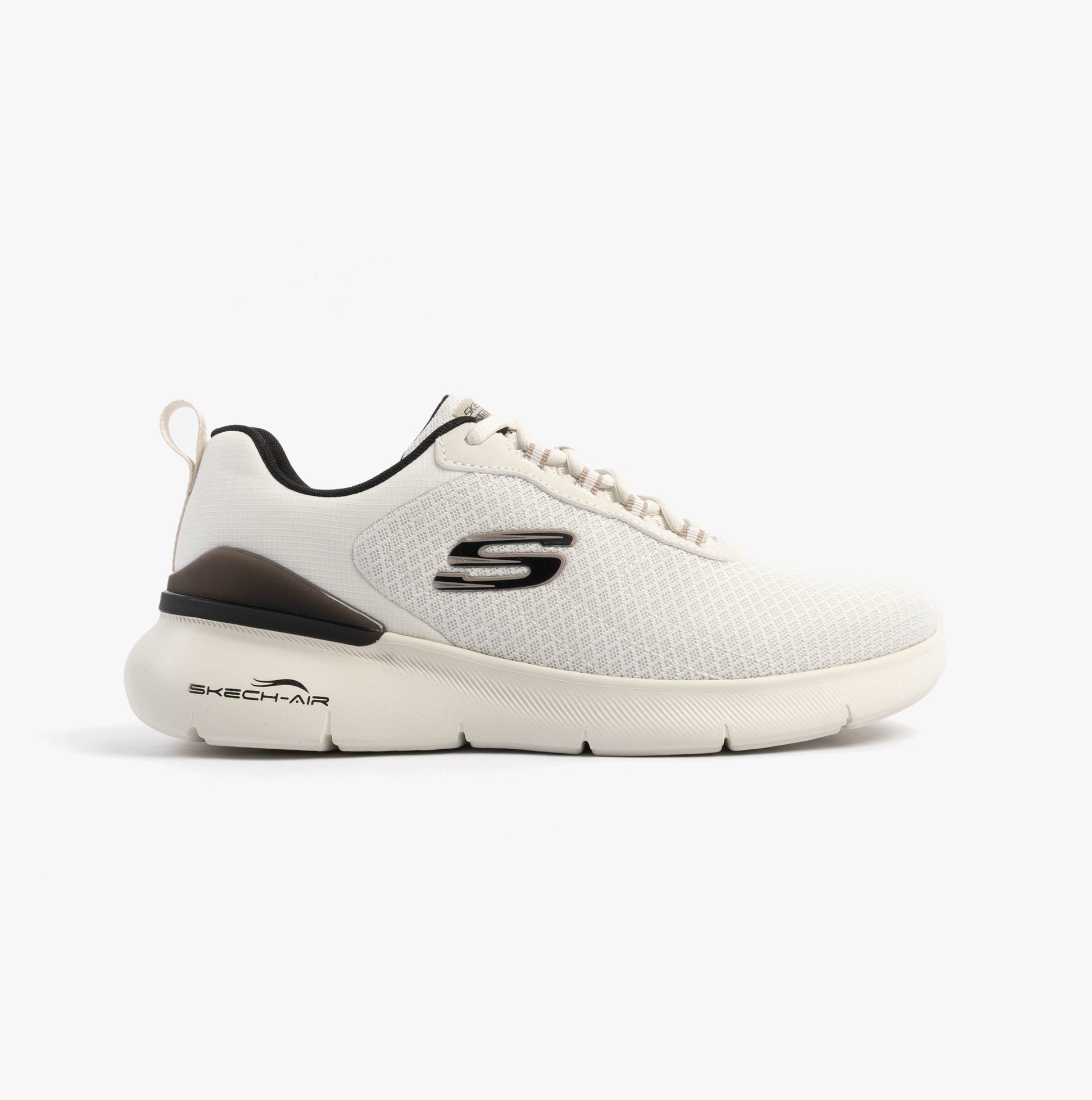 Skechers 232971/NTBK SKECH-AIR DYNAMIGHT 2.0 - DUR Mens Trainers Natural/Black side view.