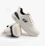 Skechers 232971/NTBK SKECH-AIR DYNAMIGHT 2.0 - DUR Mens Trainers Natural/Black side view, highlighting casual mesh design.