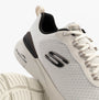 Skechers 232971/NTBK SKECH-AIR DYNAMIGHT 2.0 - DUR Mens Trainers Natural/Black detail view showcasing upper design and logo.