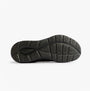 Skechers 233103/BBK EQUALIZER 6.0 - STOAVER Mens Trainers Black sole view, rubber material, features intricate tread patterns.