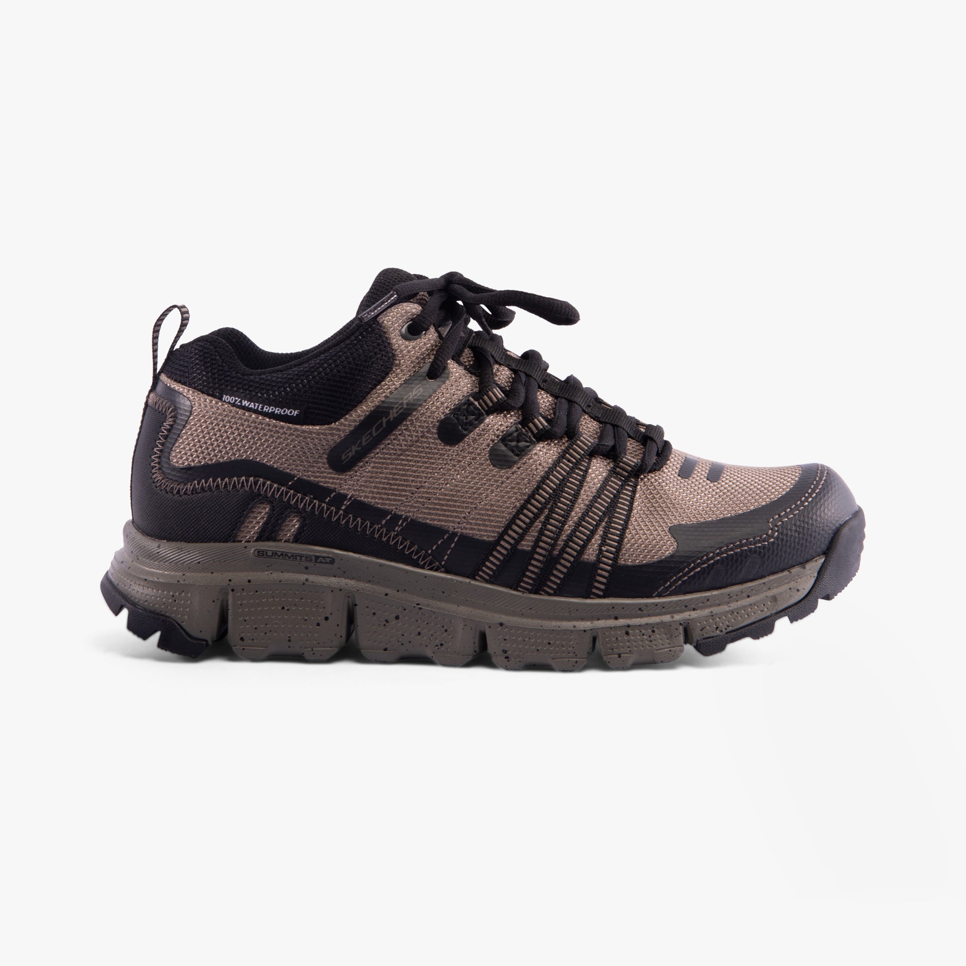 Skechers 237701/TNBK SUMMITS AT - CANOBIE Mens Waterproof Trainers Tan/Black left side view