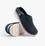 Skechers 243283/NVW GO WALK 7 FOAMIES - AMBITION Mens Sandals Navy/White side view, featuring breathable EVA upper and slip-on design.