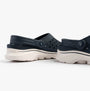 Skechers 243283/NVW GO WALK 7 FOAMIES - AMBITION Mens Sandals Navy/White side view showing breathable design and cushioning.