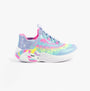 Skechers 302296L/LVMT UNICORN DREAMS - STARRY LITE Girls Trainers Lavender Multi side view featuring colorful star design.