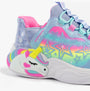 Skechers 302296L/LVMT UNICORN DREAMS - STARRY LITE Girls Trainers Lavender Multi side view with colorful unicorn design and star detailing.