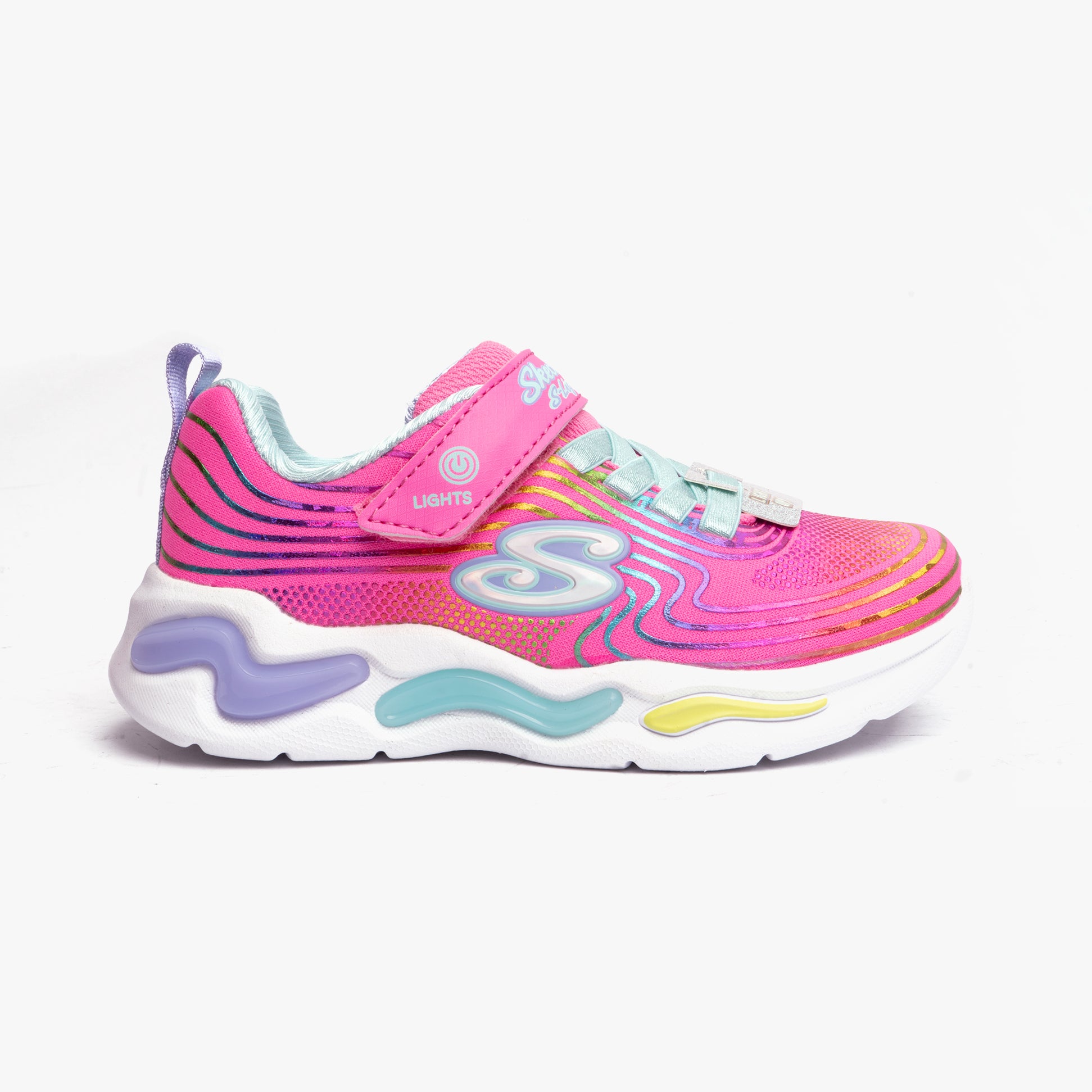 Skechers WAVY BEAMS Girls Trainers Pink/Multi