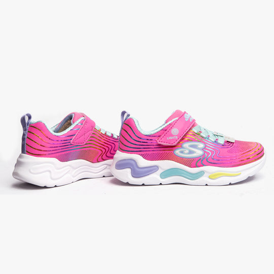 Skechers WAVY BEAMS Girls Trainers Pink/Multi