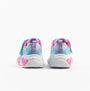 Skechers 302696N/LBMT S-LIGHTS: ETERNAL HEART LIGHTS Girls Trainers Light Blue/Multi rear view showcasing heart-shaped lights.