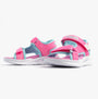 Skechers 303024L/HPAQ S-LIGHTS: SOLA GLOW Girls Sandals Hot Pink/Aqua side view showcasing vibrant colors and straps.
