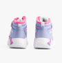 Skechers 303057L/LVHP UNICORN DREAMS - MAGICAL COVE Girls Trainers Lavender/Hot Pink back view showing high top design.