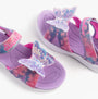 Skechers 303109L/LVMT JUMPSTERS - BUTTERFLY BRIGHTS Girls Sandals Lavender/Multi side view detailed image with butterfly design.