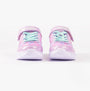 Skechers 303257L/LVMT HEART LIGHTS - BOOGIE LOVE Girls Trainers Lavender Multi front view showing laces and details.