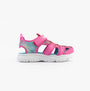 Skechers 303276L/HPMT FLEX SPLASH - DAYLIGHT SHIMMER Girls Sandals Hot Pink /Multi side view showcasing colorful design.
