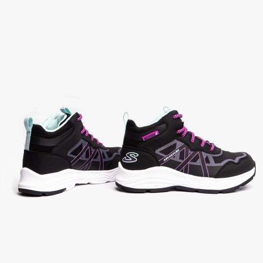 Skechers ADVENTURE BLITZ FUN PURSUIT Girls Trainers Black/Aqua