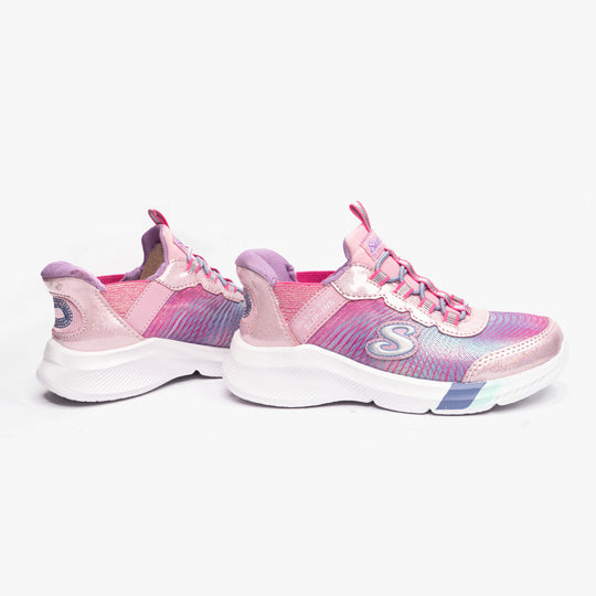 Skechers DREAMY LITES COLORFUL PRISM Girls Trainers Light Pink/Multi