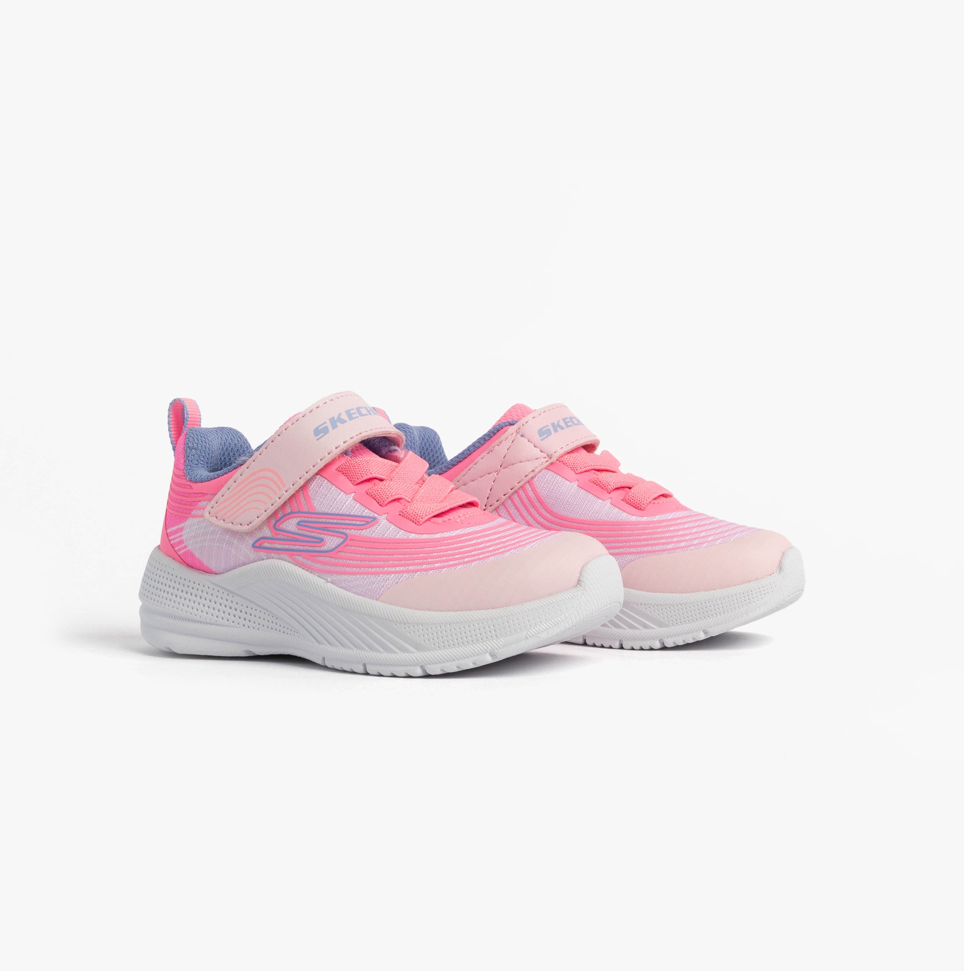Skechers 303575N/LTPL MICROSPEC ADVANCE Girls Trainers Light Pink side view showcasing comfort and lightweight design.