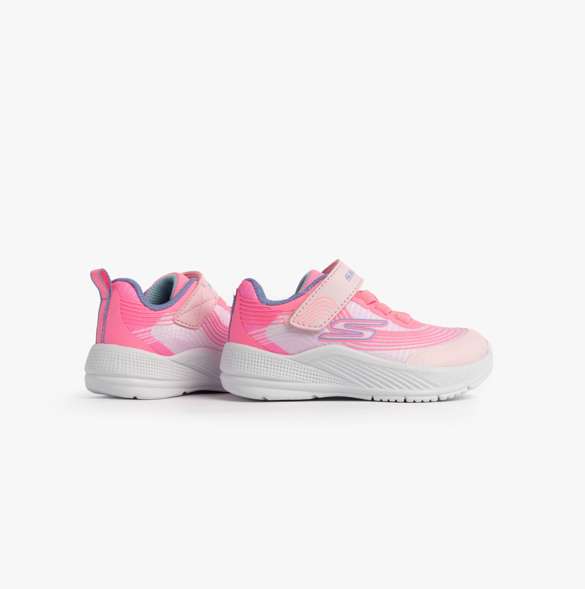 Skechers 303575N/LTPL MICROSPEC ADVANCE Girls Trainers Light Pink side view showcasing lightweight design and comfortable fit.