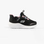Skechers 303585N/BLK BOUNDER - SIMPLE CUTE Girls Trainers Black side view showcasing synthetic and mesh upper.