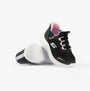 Skechers 303585N/BLK BOUNDER - SIMPLE CUTE Girls Trainers Black side view showcasing the black synthetic upper and pink accents.