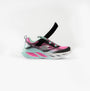 Skechers 303712L/BKMT COSMIC GLOW Girls Trainers Black Multi side view with bungee stretch laces and light-up feature.
