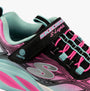 Skechers 303712L/BKMT COSMIC GLOW Girls Trainers Black Multi side view showcasing lighting and colorful design.