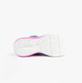 Skechers 303712L/TQMT COSMIC GLOW Girls Trainers Turquoise Multi sole view showcasing rubber sole with pink detail