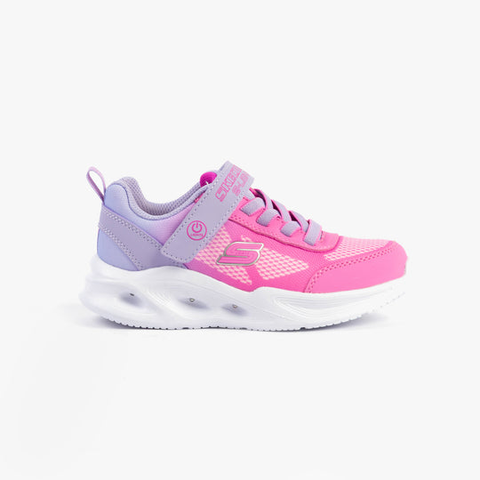 Skechers 303714L/LVPK SOLA GLOW - OMBRE DELUXE Girls Trainers Lavender/Pink side view