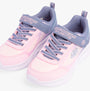 Skechers 303714L/GYLP SOLA GLOW - OMBRE DE Girls Trainers Gray/Light Pink top view showing sneakers with lace-up design.