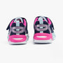 Skechers 303717L/NVMT TWISTY GLOW Girls Trainers Navy/Multi rear view featuring pink and blue accents.