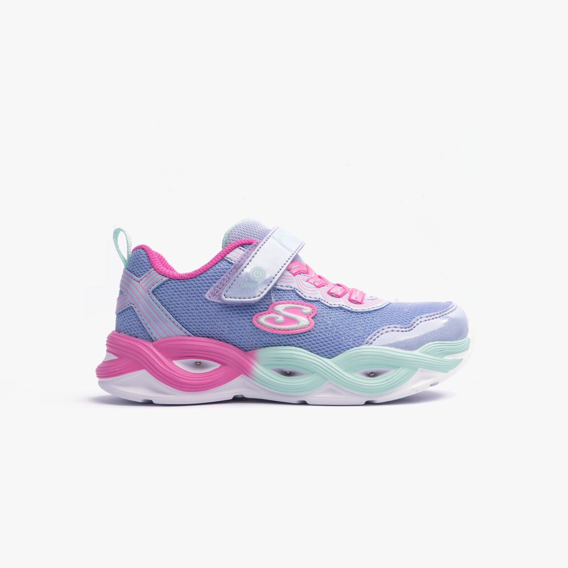 Skechers S-LIGHTS: TWISTY GLOW Girls Trainers Periwinkle/Multi