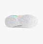 Skechers 303755L/BKMT INFINITE HEART LIGHTS - ETERN Girls Trainers Black/Multi bottom view with heart patterns.