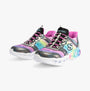 Skechers 303755L/BKMT INFINITE HEART LIGHTS - ETERN Girls Trainers Black/Multi side view with colorful details.