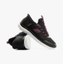 Skechers 303919L/BLK SUMMITS Girls Trainers Black side view showcasing black synthetic mesh upper and pink accents.