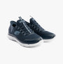 Skechers 303919L/NVY SUMMITS Girls Trainers Navy side view featuring bungee stretch laces and synthetic upper.