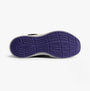 Skechers 303920L/BKMT GO-RUN-ACCELERATE Girls Trainers Black/Multi bottom view showing rubber sole with purple traction.