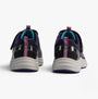 Skechers 303920L/BKMT GO-RUN-ACCELERATE Girls Trainers Black/Multi rear view showing heel design and color accents.