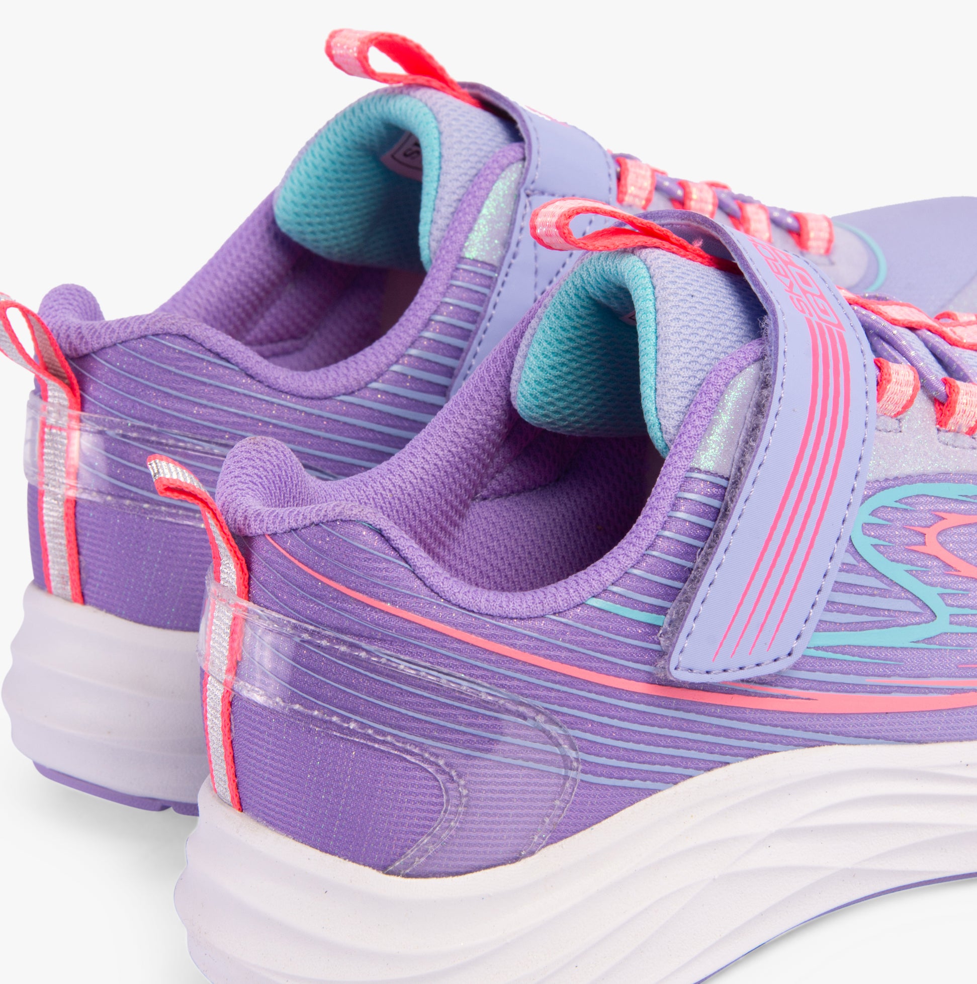 Back view of Skechers 303920L/LVMT GO-RUN-ACCELERATE Girls Trainers Lavender/Multi showcasing detailed upper design.