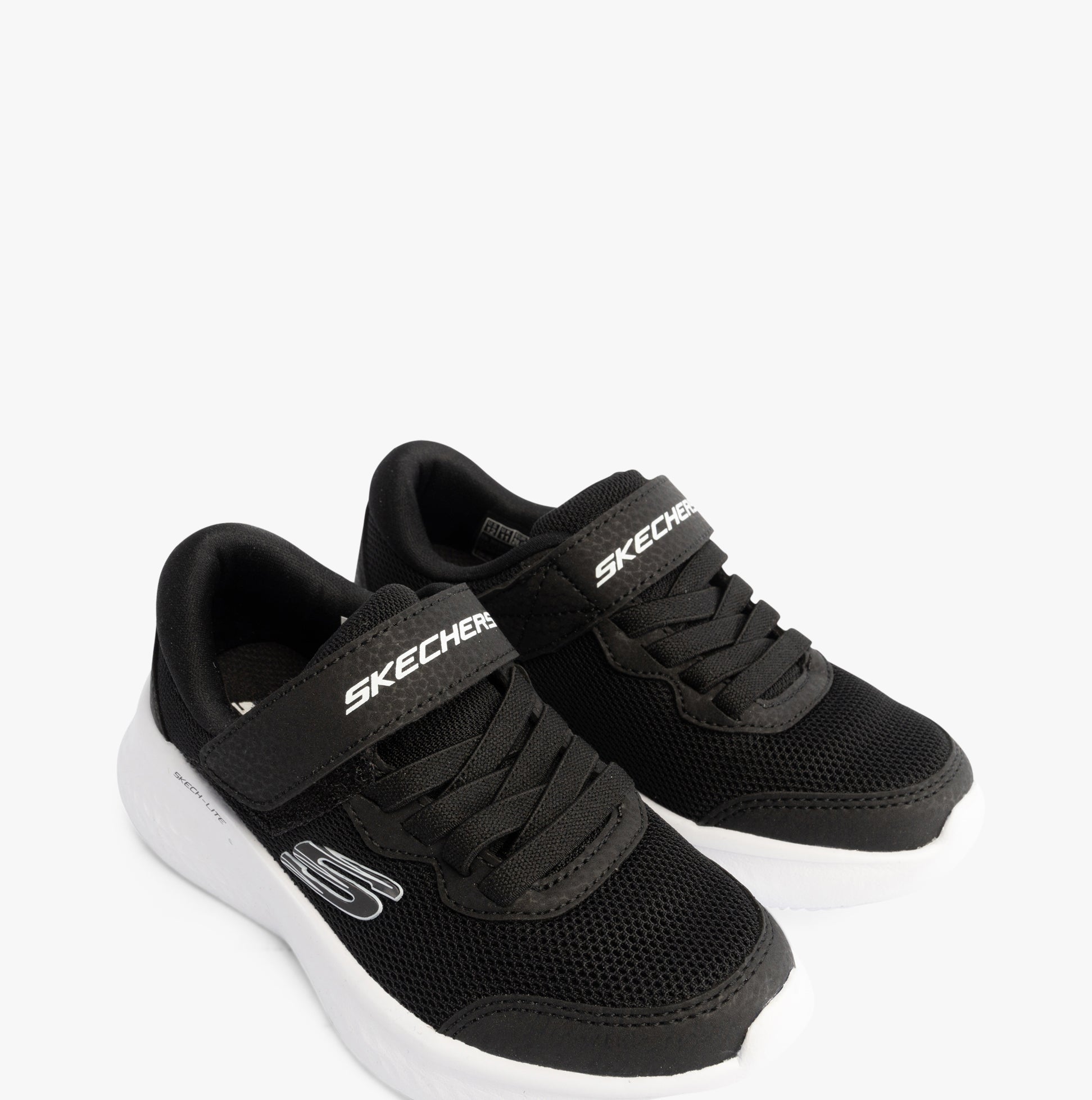Skechers 303934L/BLK SKECH-LITE PRO Girls Trainers Black side view with synthetic upper and lace-up design.