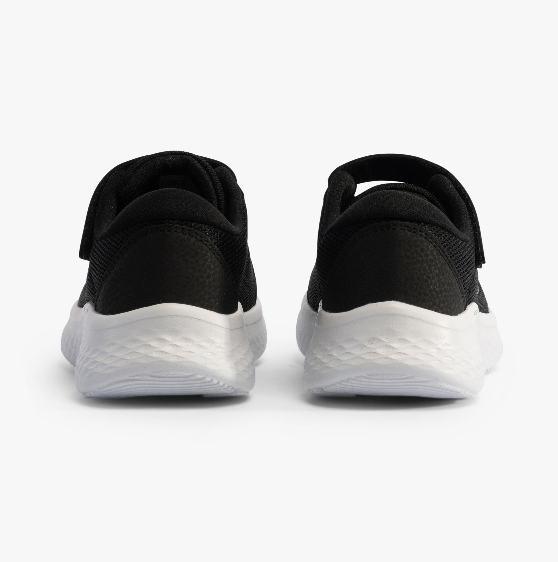 Skechers 303934L/BLK SKECH-LITE PRO Girls Trainers Black back view with low top design and rubber sole.