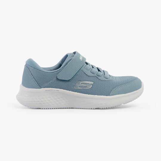 Skechers 303934L/LTBL SKECH-LITE PRO Girls Trainers Light Blue side view with lace-up closure and synthetic upper.