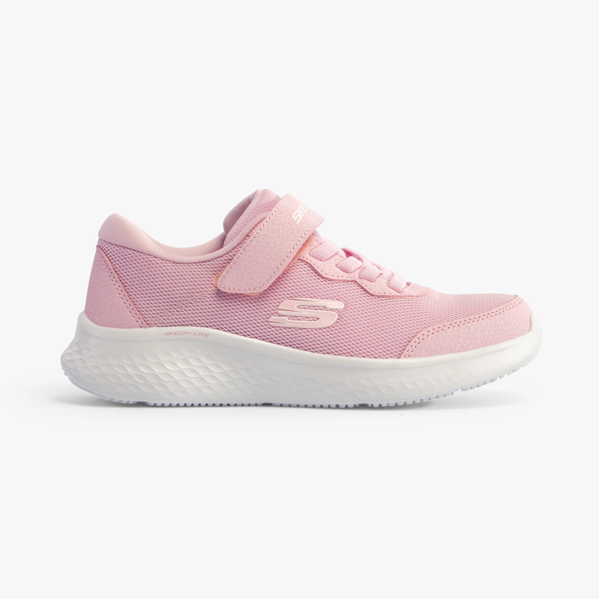 Skechers 303934L/LTPK SKECH-LITE PRO Girls Trainers Light Pink side view showcasing casual style and lace-up design.