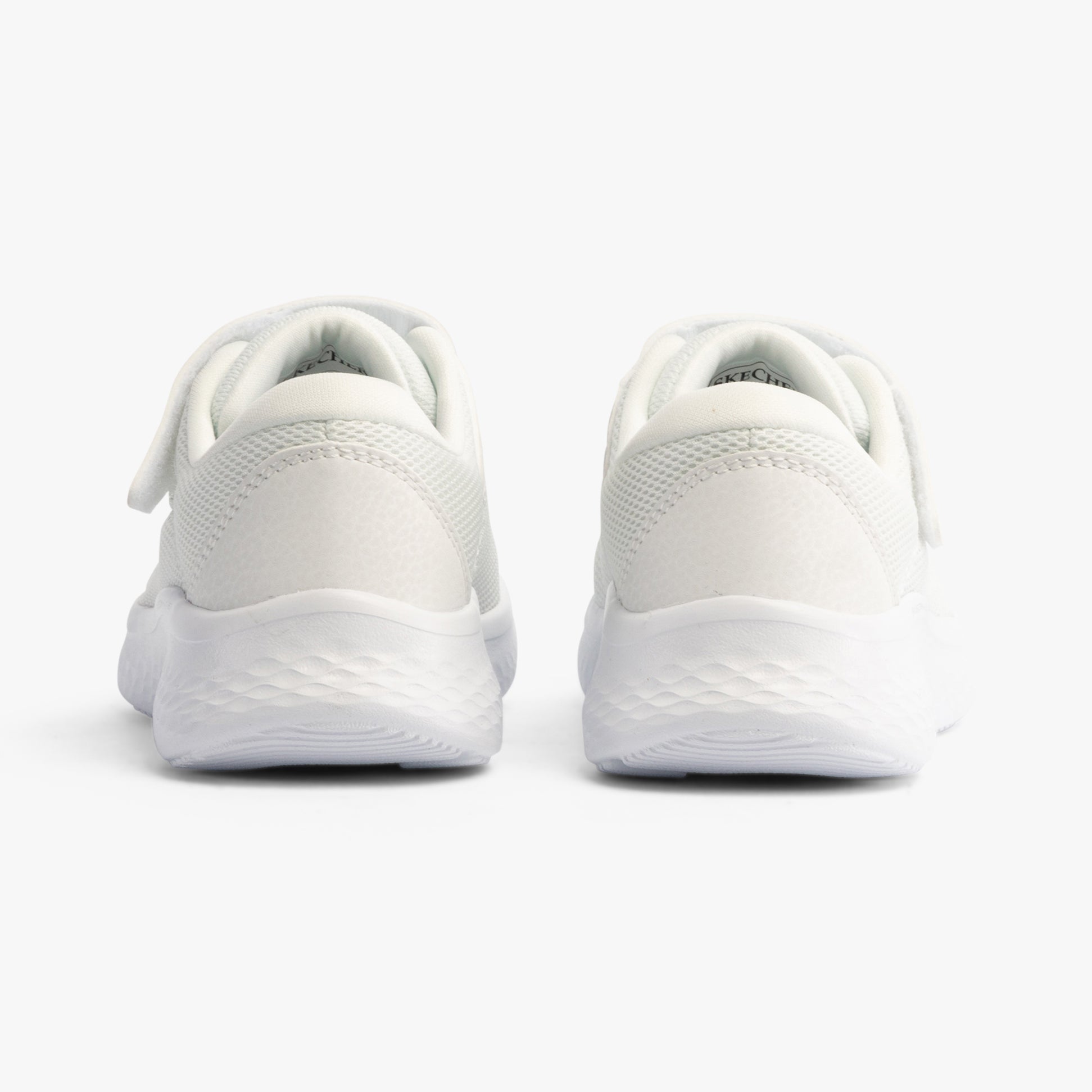 Skechers 303934L/WHT SKECH-LITE PRO Girls Trainers White back view showing synthetic upper and lace-up closure.