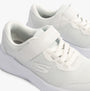 Skechers 303934L/WHT SKECH-LITE PRO Girls Trainers White top view with details of lace-up and strap closure.