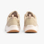 Back view of Skechers 303937L/NAT VAPOR FOAM - LASTING MOMENT Girls Trainers Natural with soft beige synthetic upper.