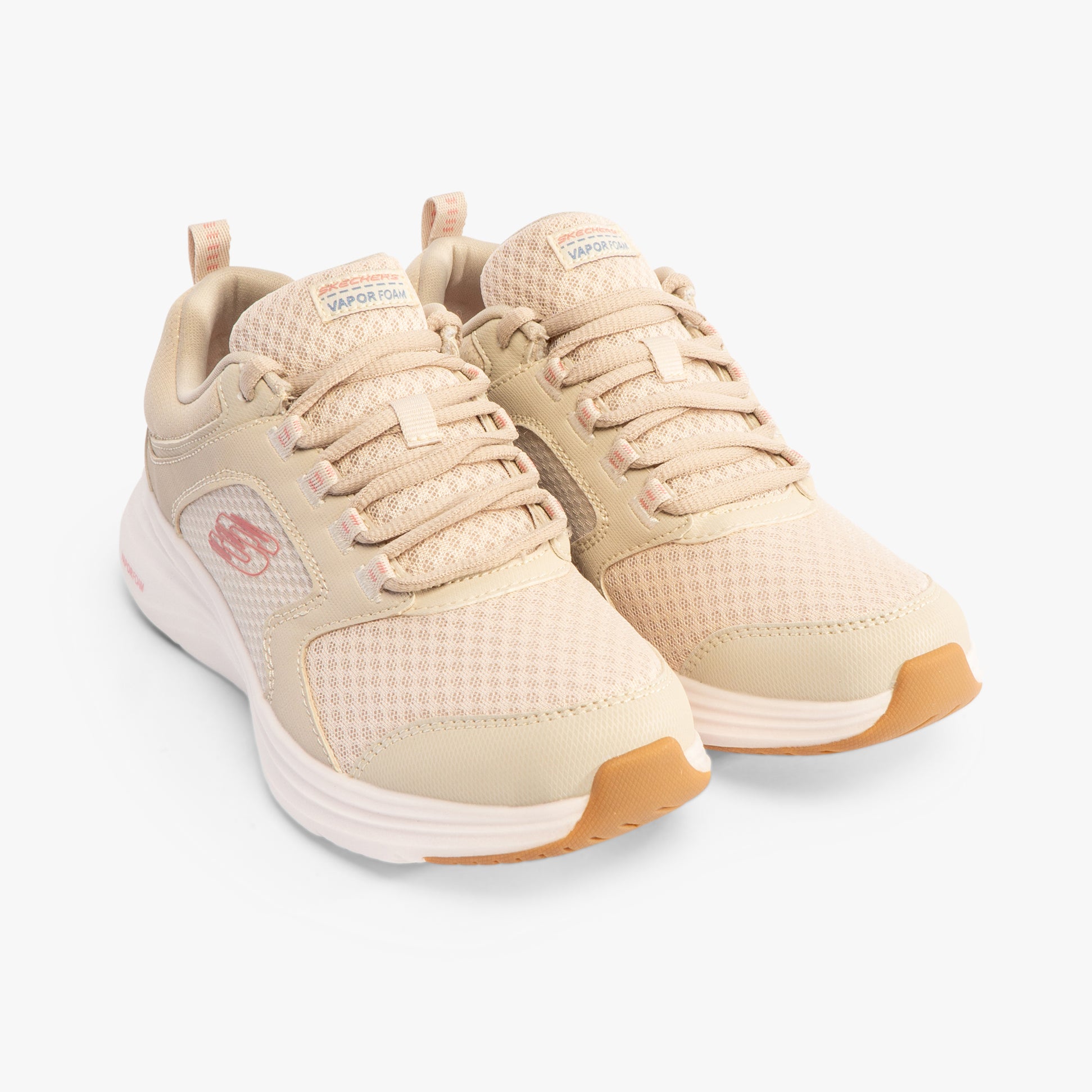 Skechers 303937L/NAT VAPOR FOAM - LASTING MOMENT Girls Trainers Natural top view showing casual style and round toe shape.