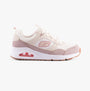 Skechers 310567L/NTTP UNO - MESH MODE Girls Trainers Natural/Taupe side view showing lace-up design and low top style.